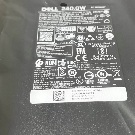 DELL 0XV4TF Laptop Charger Power AC Adapter 19.5V 12.3A 240W LA240PM190 0D0X04 Power Supply for Dell Inspiron 13 5378/Dell Inspiron 11 3162/Dell Inspiron 11 3164  Product specifications:                       Condition : Brand New Laptop Brand : Dell Fit Model Number :  Dell Inspiron 13 5378/Dell Inspiron 11 3162/Dell Inspiron 11 3164  Dell DP/N  Number : DP/N 0XV4TF 0D0X04 LCD Screen number # LA240PM190 Screen size : BLACK Power Adapter Compatibblity Model : Dell Inspiron 13 5378 Dell Inspiron 11 3162 Dell Inspiron 11 3164 
