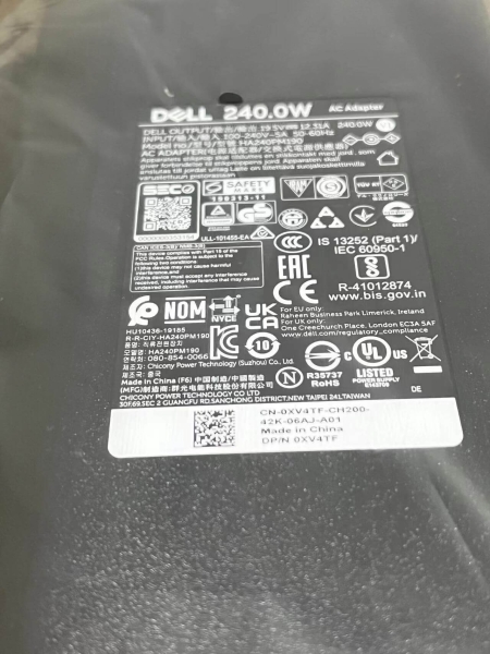 DELL 0XV4TF Laptop Charger Power AC Adapter 19.5V 12.3A 240W LA240PM190 0D0X04 Power Supply for Dell Inspiron 13 5378/Dell Inspiron 11 3162/Dell Inspiron 11 3164  Product specifications:                       Condition : Brand New Laptop Brand : Dell Fit Model Number :  Dell Inspiron 13 5378/Dell Inspiron 11 3162/Dell Inspiron 11 3164  Dell DP/N  Number : DP/N 0XV4TF 0D0X04 LCD Screen number # LA240PM190 Screen size : BLACK Power Adapter Compatibblity Model : Dell Inspiron 13 5378 Dell Inspiron 11 3162 Dell Inspiron 11 3164 
